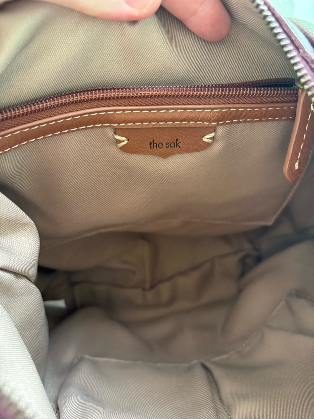 The Sak Sequoia Burgundy Wine Leather Hobo Bag With Charm - Picture 6 of 8